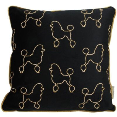 Coussin Caniche vintage brodé ( 40 x 40 )