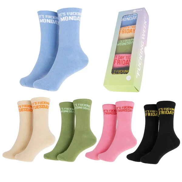 FISURA - Chaussettes Originales « Fucking Week » – Pack de 5 Paires