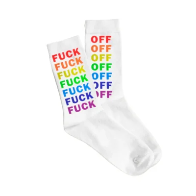 FISURA - Paire de chaussettes "Fuck Off" Multicolore Rainbow