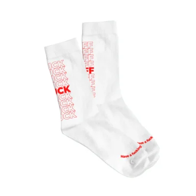 FISURA - Chaussettes Unisexes « Fuck Off » Contours Rouge